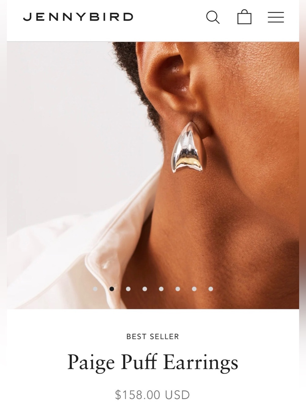 Jenny Bird Paige Puff Earrings - Polished Silver Tone